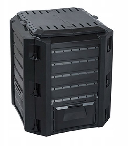 Kompostownik Compogreen IKST 380L czarny 380 l ogrodowy zamknięty klapa rewizyjna Prosperplast